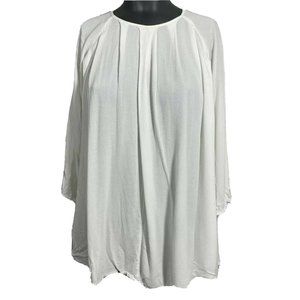 UO Kimchi Blue White Semi Sheer Pleated Blouse S